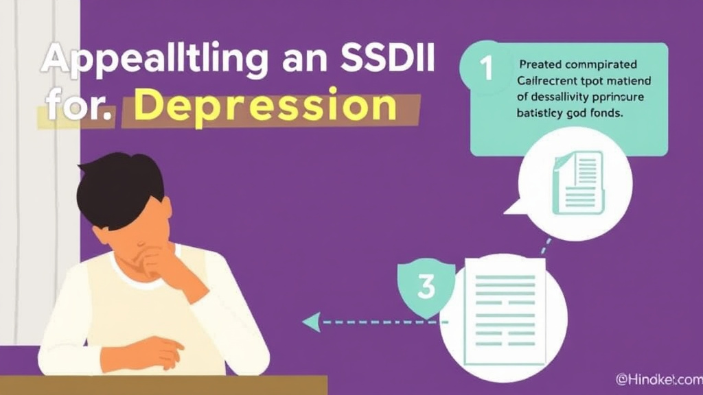 Process flow illustration for putting appealing an SSDI Denial for Depression into action