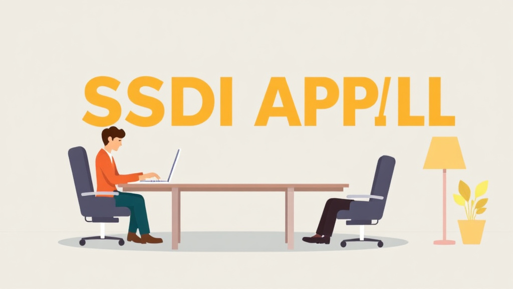 Educational graphic covering the essentials of SSDI Appeal in Louisiana: Hearing Offices, Wait Times, and Tips