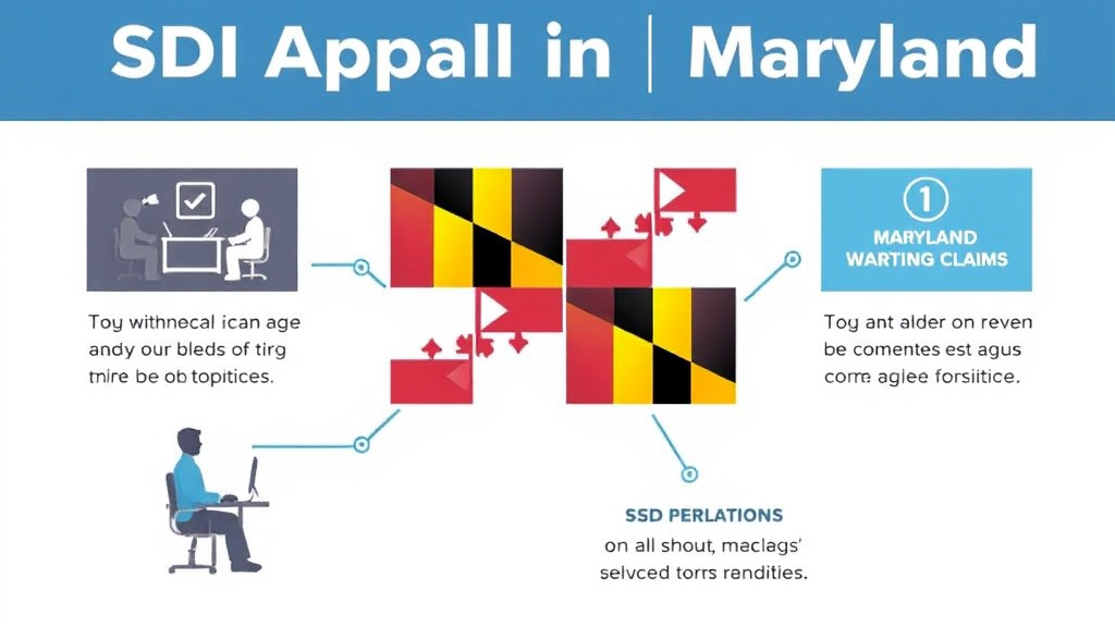 Action-oriented illustration showing how to apply SSDI Appeal in Maryland: Hearing Offices, Wait Times, and Tips