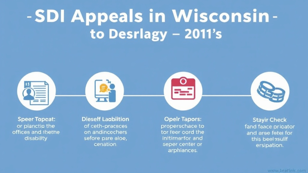 Process flow illustration for putting SSDI Appeal in Wisconsin: Hearing Offices, Wait Times, and Tips into action