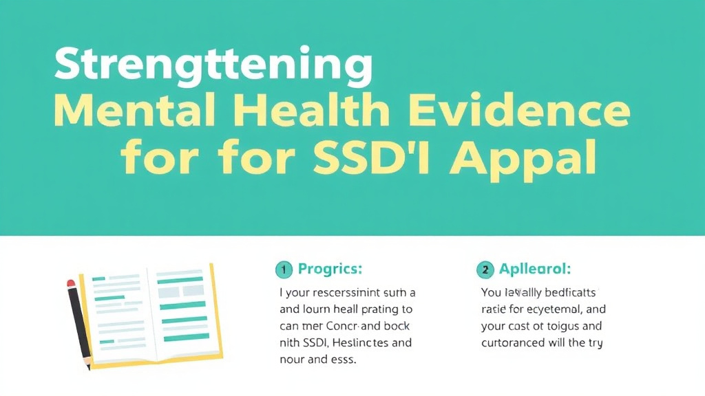 Step-by-step visual guide for implementing strengthening Mental Health Evidence for SSDI Appeal