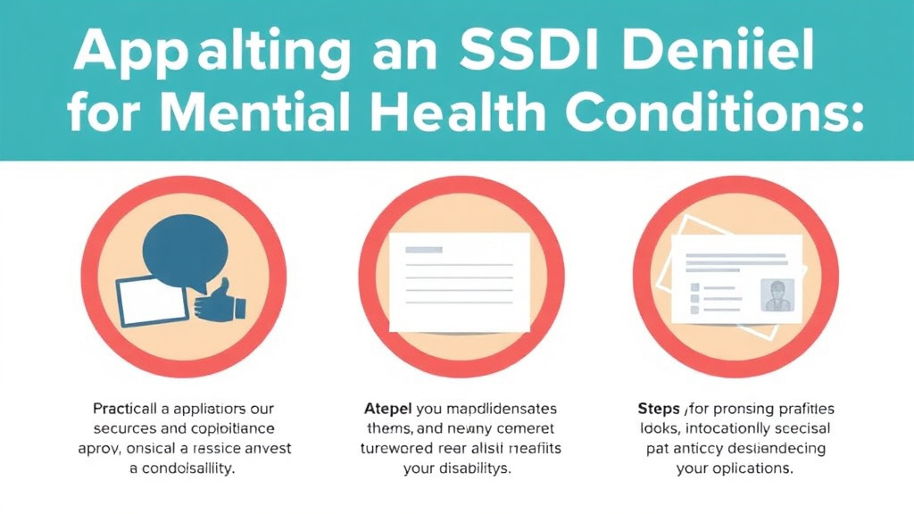 Practical checklist visual for appealing an SSDI Denial for Mental Health Conditions