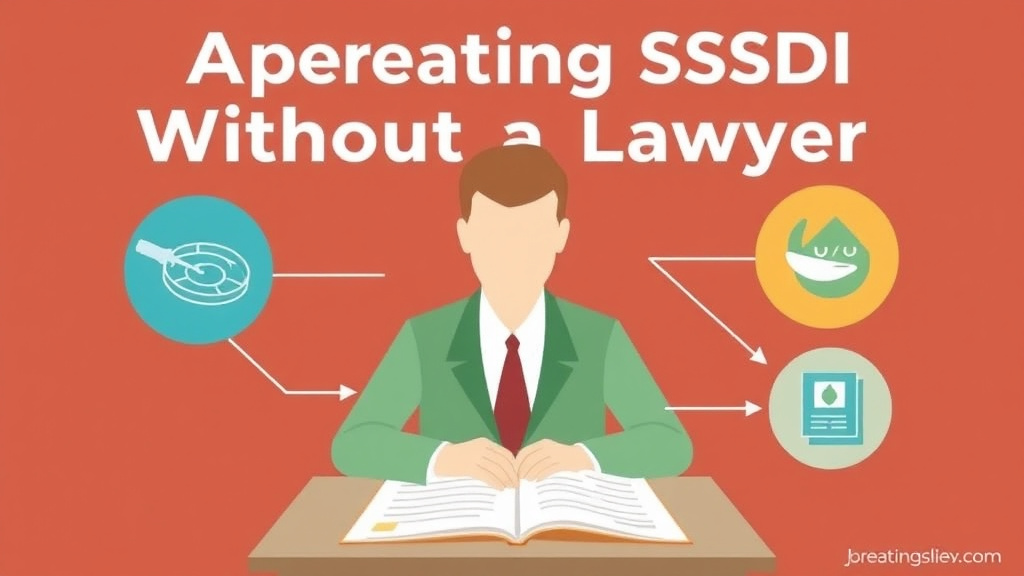Action-oriented illustration showing how to apply appealing SSDI Without a Lawyer: Pro Se Strategies