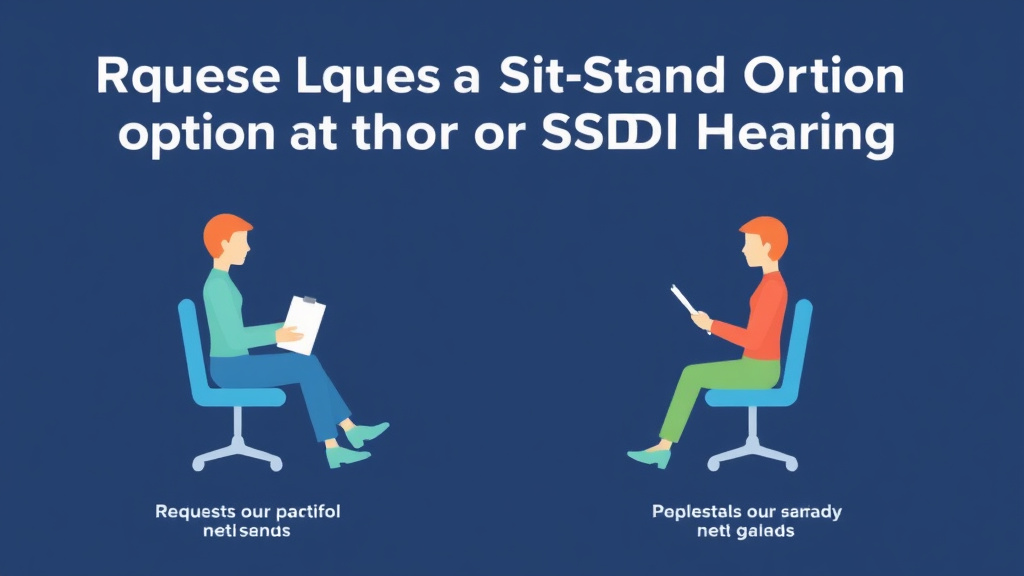 Practical checklist visual for requesting a Sit-Stand Option at Your SSDI Hearing