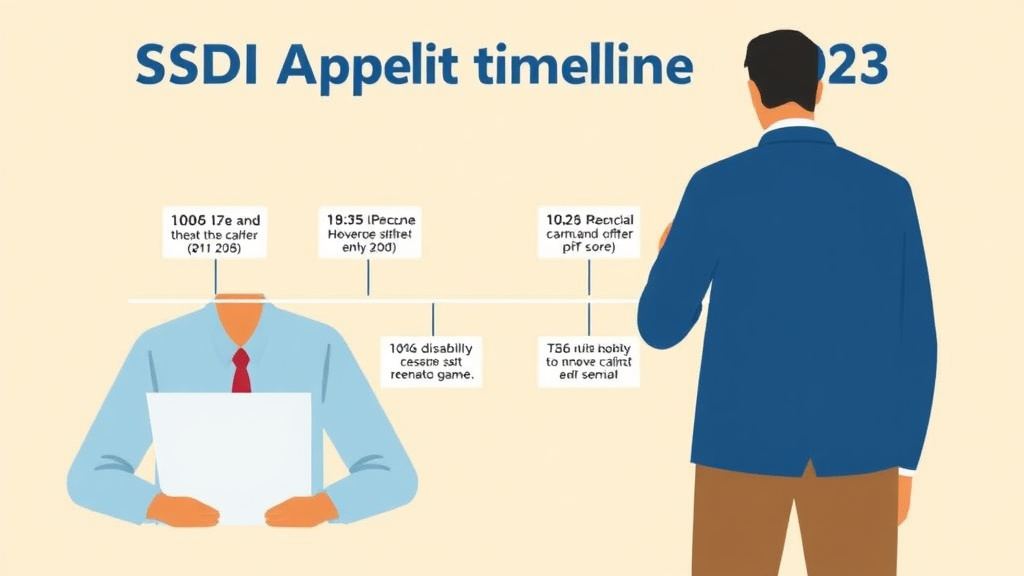 Educational graphic covering the essentials of SSDI Appeal Timeline 2026: How Long Each Stage Takes
