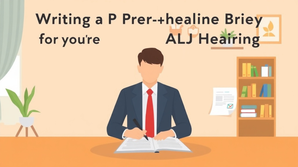 Detailed visual representation of writing a Pre-Hearing Brief for Your SSDI ALJ Hearing