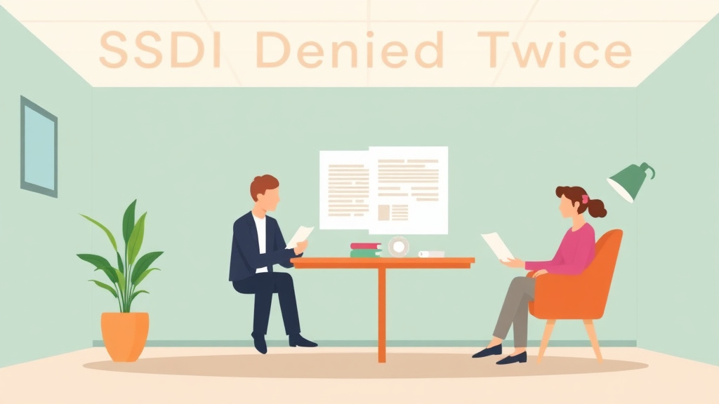 Clear illustration of SSDI Denied Twice: What to Do at the Hearing Level with supporting details