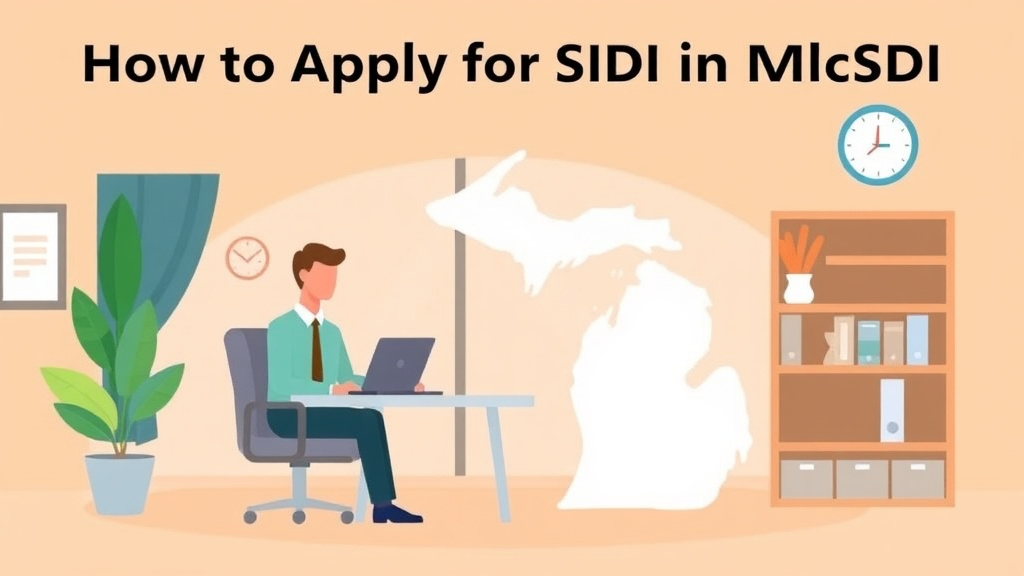 Educational graphic covering the essentials of apply for SSDI in Michigan: Offices, Timelines, and Tips