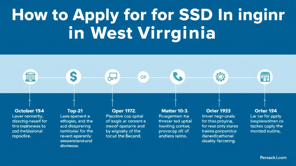 Process flow illustration for putting apply for SSDI in West Virginia: Offices, Timelines, and Tips into action