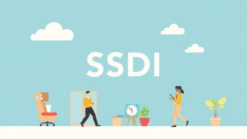 A professional illustration depicting apply for SSDI in Wisconsin: Offices, Timelines, and Tips