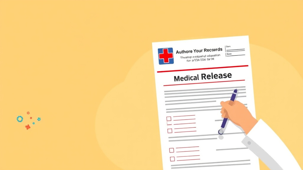 Educational graphic covering the essentials of medical Release Form (SSA-827): Authorizing Your Records