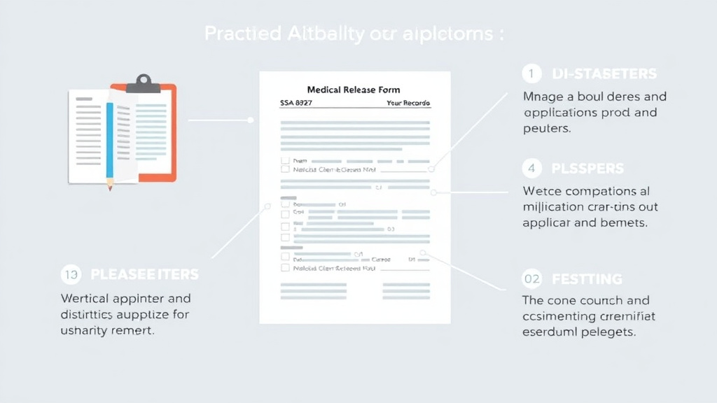 Process flow illustration for putting medical Release Form (SSA-827): Authorizing Your Records into action