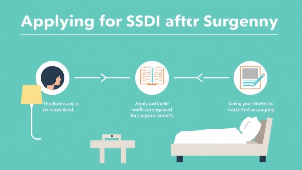 Action-oriented illustration showing how to apply applying for SSDI After Surgery: Timing and Evidence