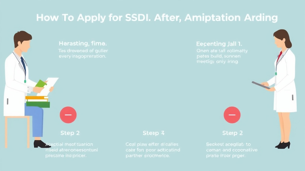 Action-oriented illustration showing how to apply apply for SSDI After Amputation