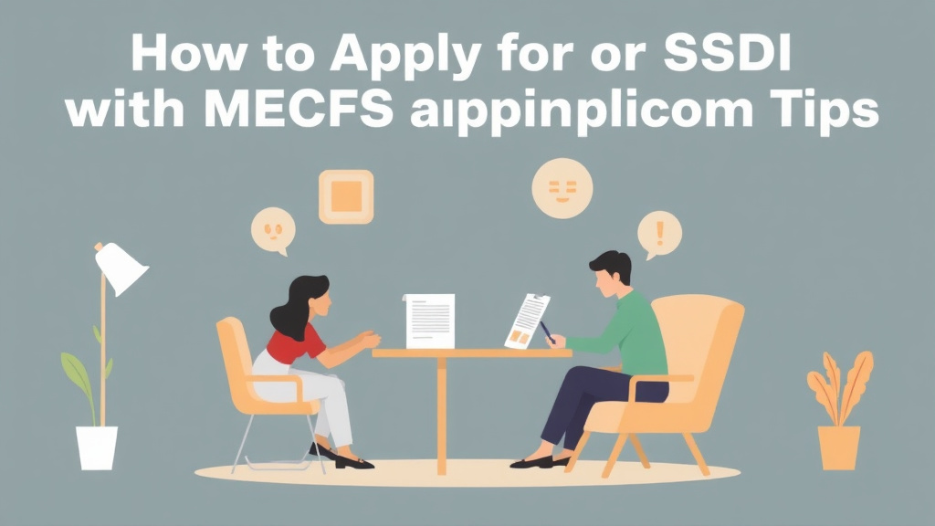 An informative visual explaining apply for SSDI with ME/CFS: Application Tips for beginners and professionals