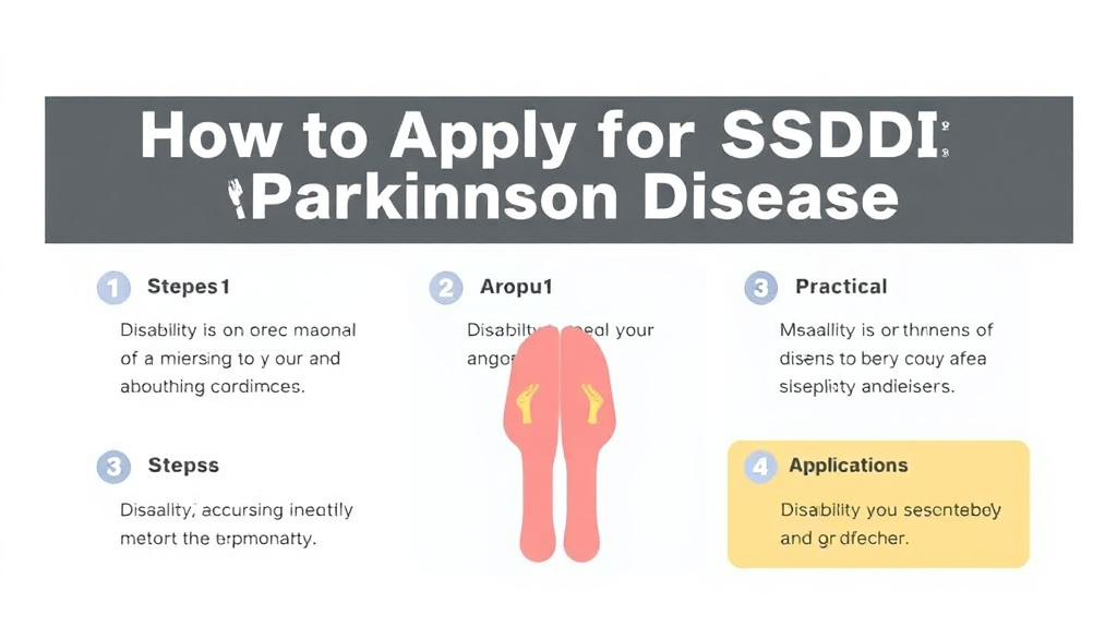 Process flow illustration for putting apply for SSDI with Parkinson's Disease: Application Tips into action