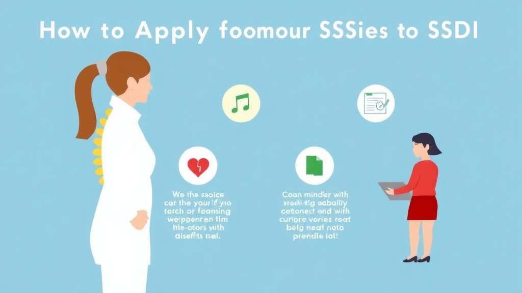 Process flow illustration for putting apply for SSDI with Scoliosis: Application Tips into action