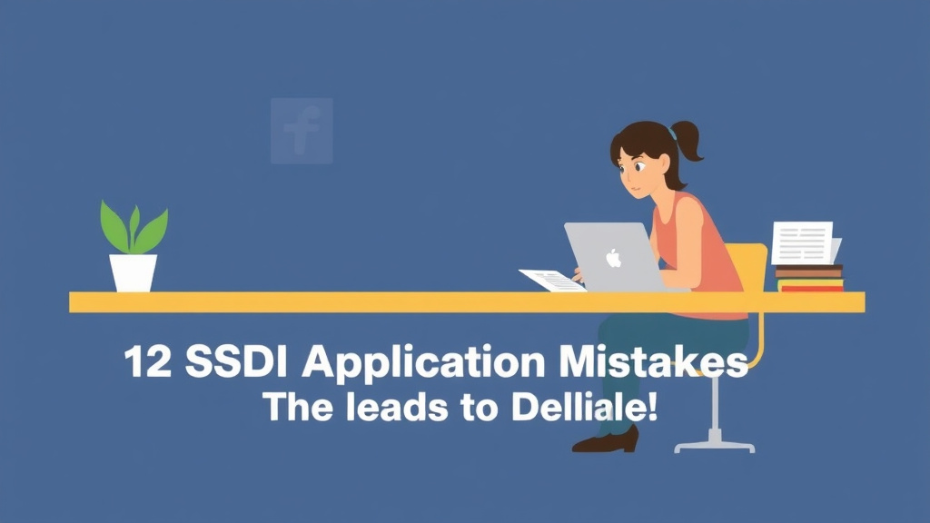 An informative visual explaining 12 SSDI Application Mistakes That Lead to Denial for beginners and professionals