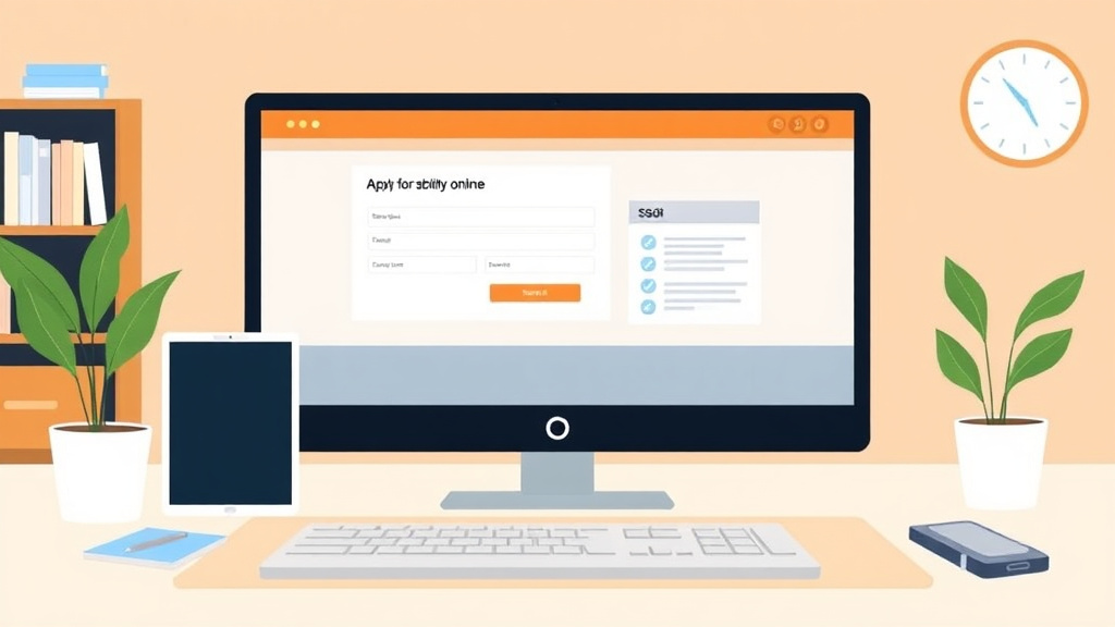 Clear illustration of apply for SSDI Online at SSA.gov with supporting details