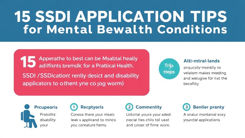Process flow illustration for putting 15 SSDI Application Tips for Mental Health Conditions into action