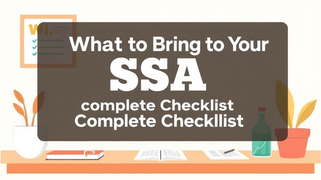 Illustration breaking down the fundamentals of what to Bring to Your SSA Appointment: Complete Checklist