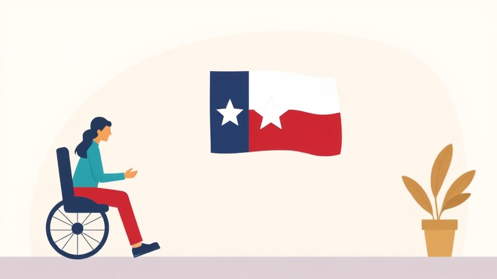 A professional illustration depicting disability Benefits in Texas: State Programs Beyond SSDI