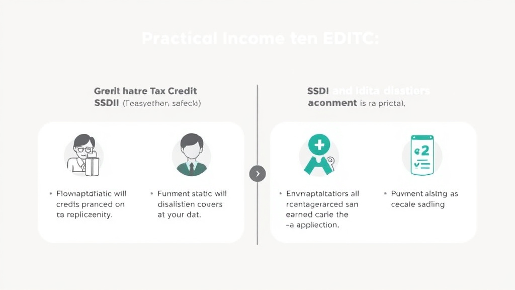 Real-world application diagram for SSDI and the Earned Income Tax Credit (EITC)