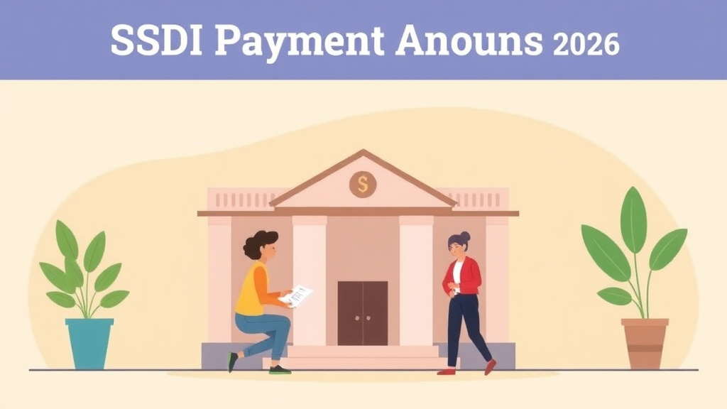 Visual overview of SSDI Payment Amounts 2026: Average, Maximum, and How to Calculate with key concepts highlighted
