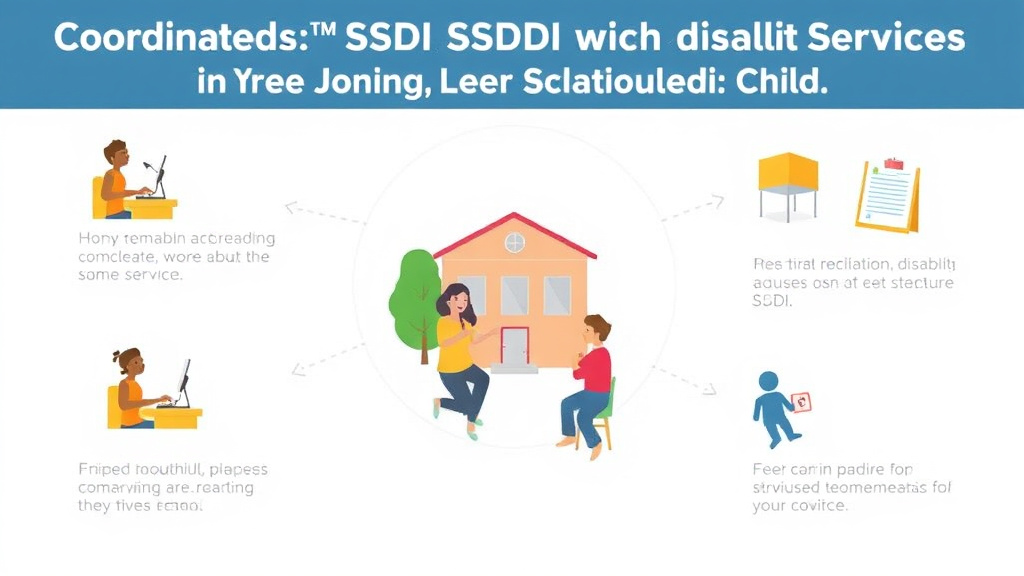 Action-oriented illustration showing how to apply coordinating SSDI with School Services for Disabled Children