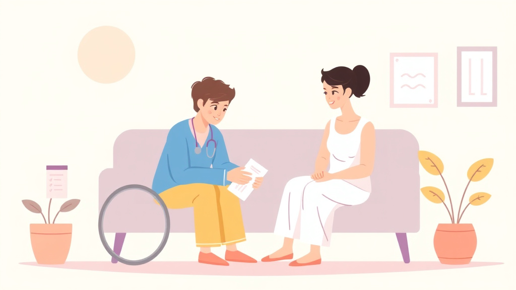 A professional illustration depicting disability Caregiver Resources in California