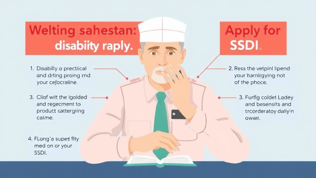 Practical checklist visual for helping a Veteran with PTSD Apply for SSDI