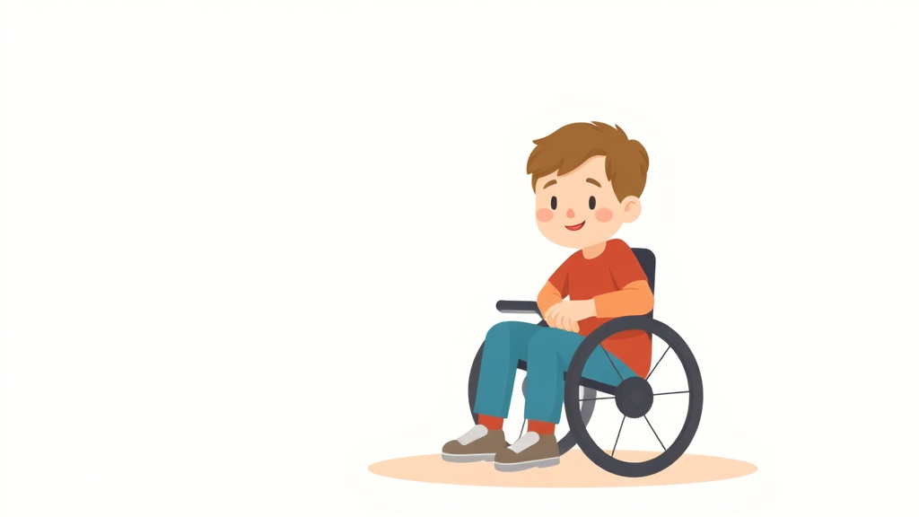 A professional illustration depicting SSI for a Child with Cerebral Palsy: Parent's Guide