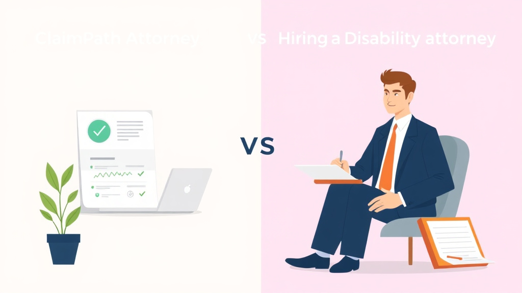 Visual overview of claimPath vs Hiring a Disability Attorney: Which Is Right for You? with key concepts highlighted