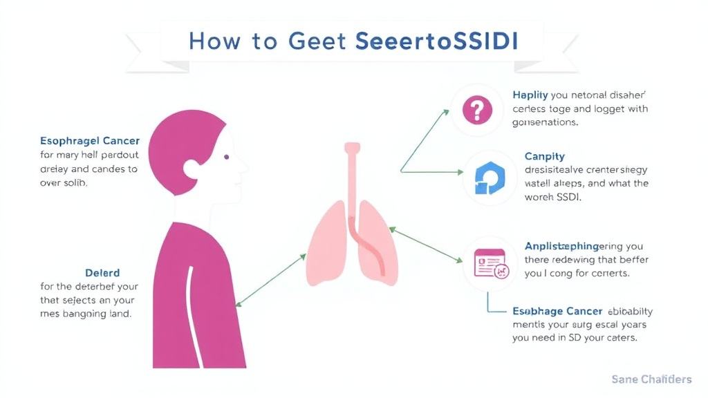 Process flow illustration for putting get SSDI for Esophageal Cancer: What the SSA Needs to Approve You into action