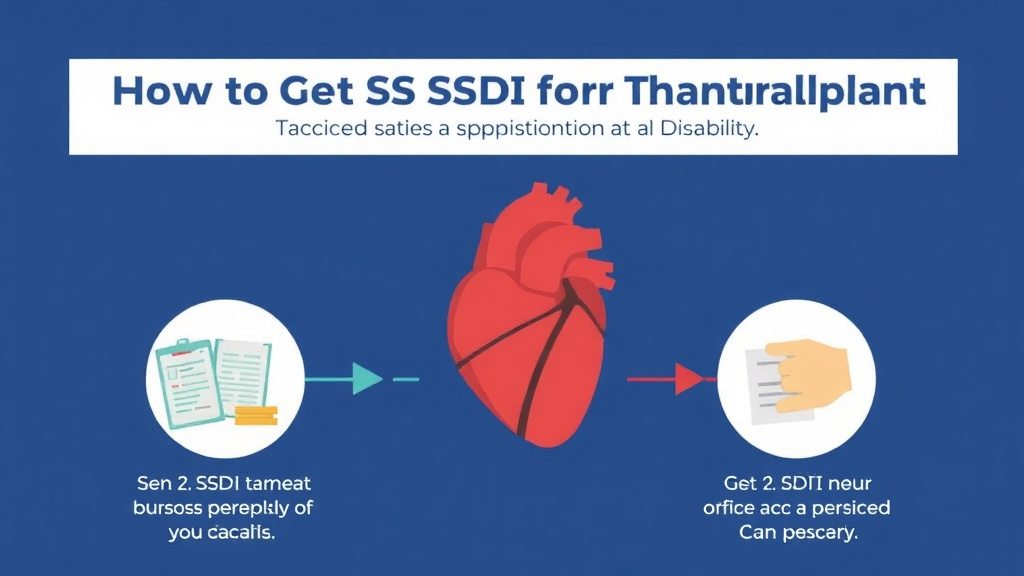 Action-oriented illustration showing how to apply get SSDI for Heart Transplant: What the SSA Needs to Approve You