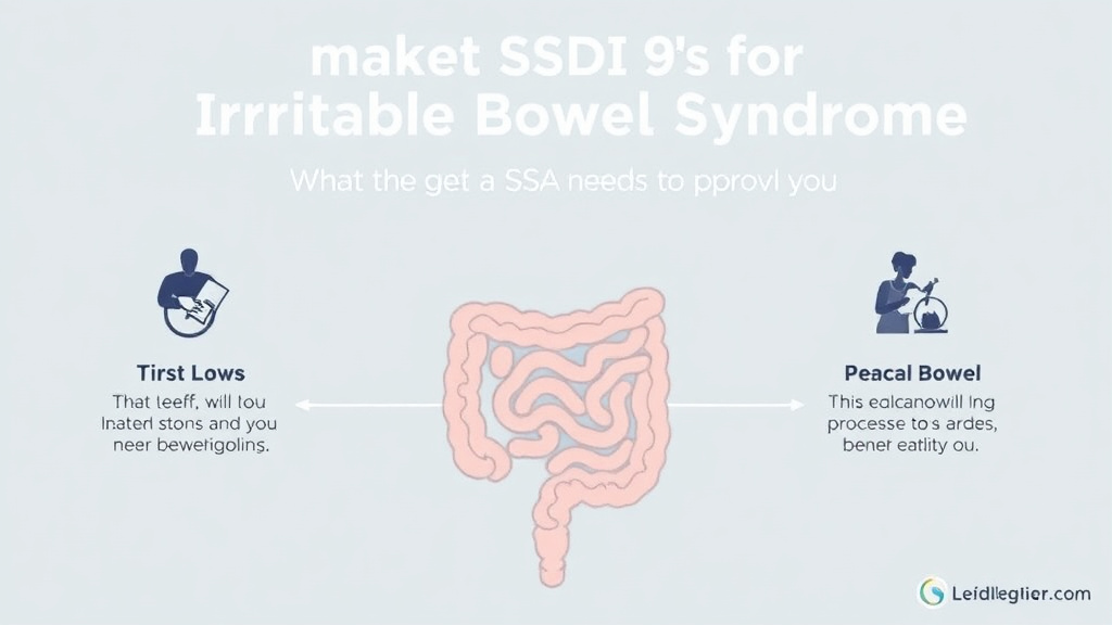 Action-oriented illustration showing how to apply get SSDI for Irritable Bowel Syndrome: What the SSA Needs to Approve You