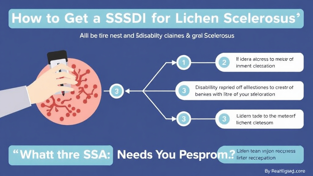 Process flow illustration for putting get SSDI for Lichen Sclerosus: What the SSA Needs to Approve You into action