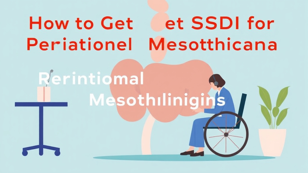 Educational graphic covering the essentials of get SSDI for Peritoneal Mesothelioma: What the SSA Needs to Approve You