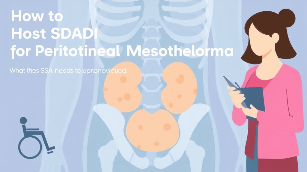 Action-oriented illustration showing how to apply get SSDI for Peritoneal Mesothelioma: What the SSA Needs to Approve You