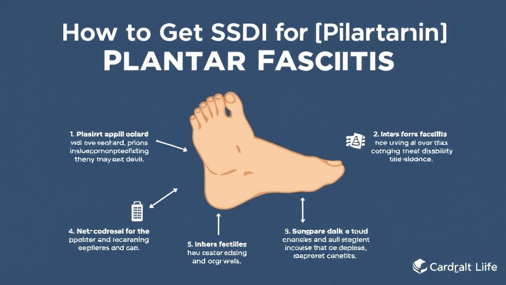 Process flow illustration for putting get SSDI for Plantar Fasciitis: What the SSA Needs to Approve You into action