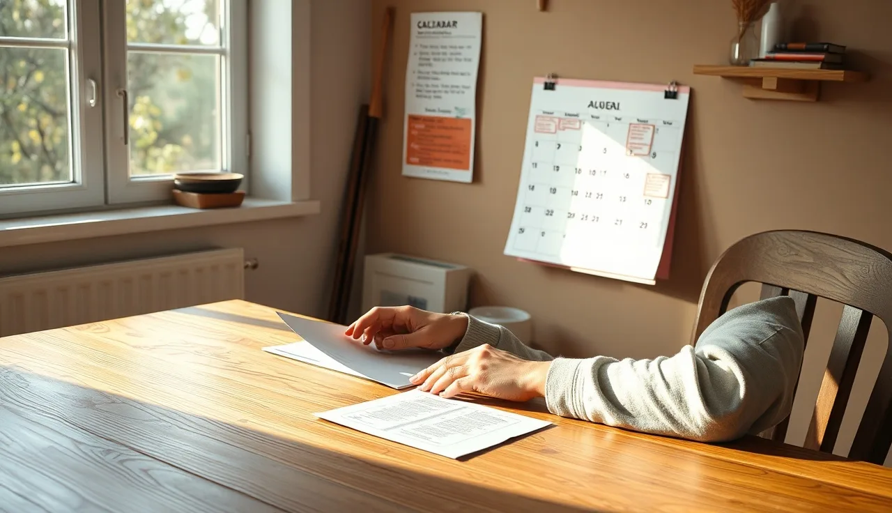Person reviewing disability appeal papers beside a calendar with a circled deadline date