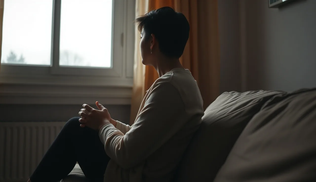 Person sitting at a window looking outside, representing multiple mental illness disability
