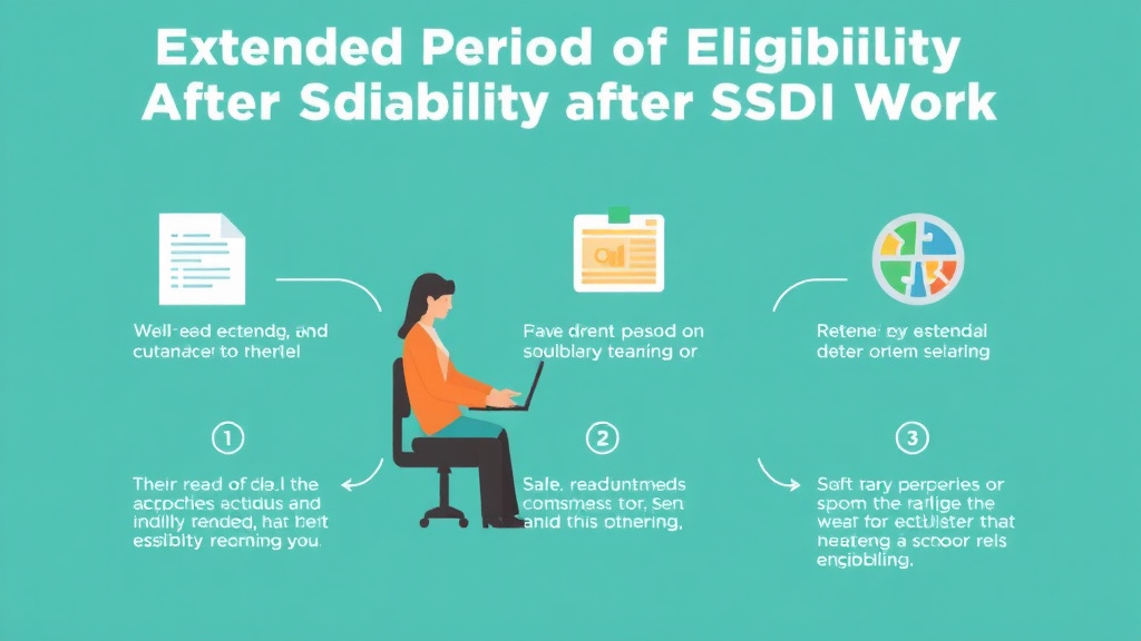 Process flow illustration for putting extended Period of Eligibility After SSDI Trial Work into action