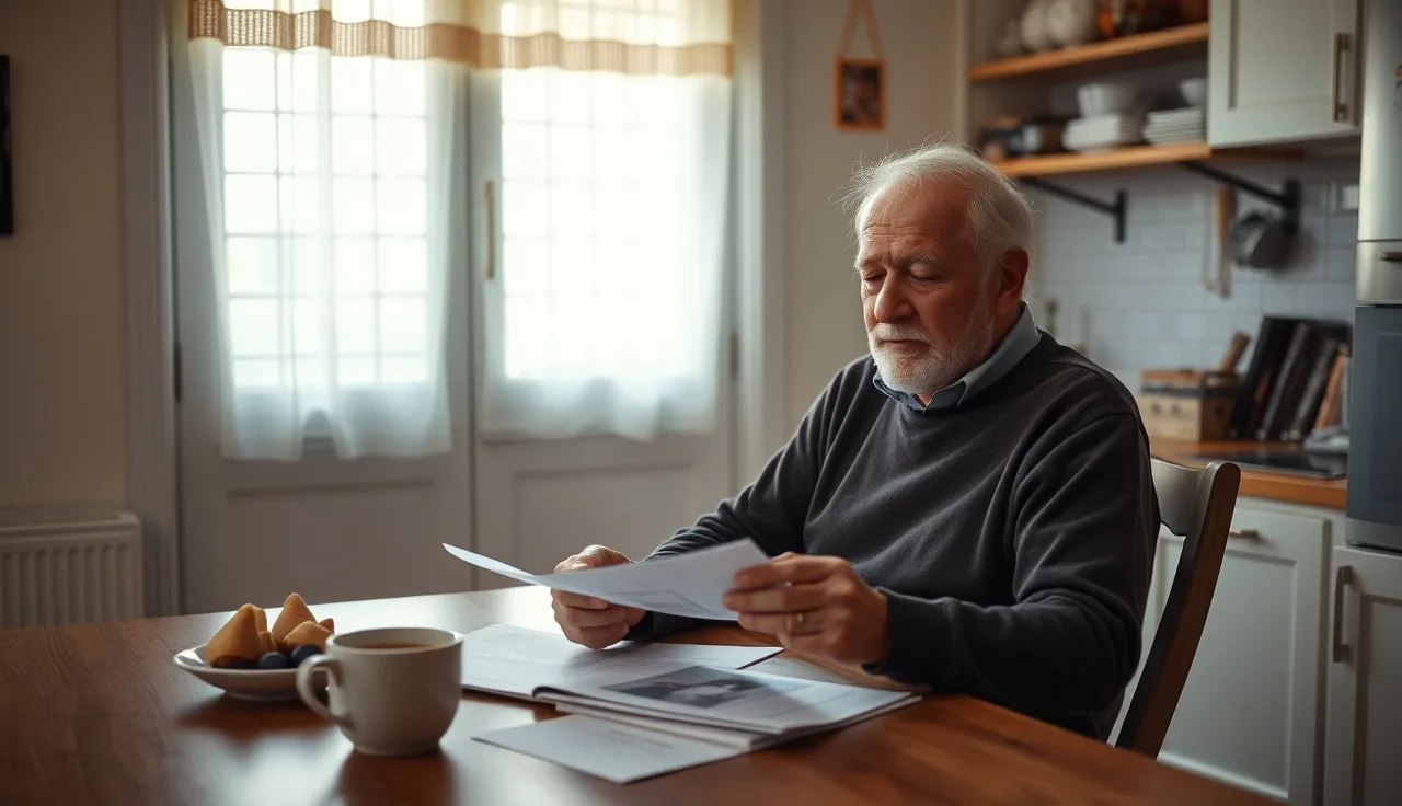 Man reviewing documents at kitchen table while considering SSDI disability eligibility