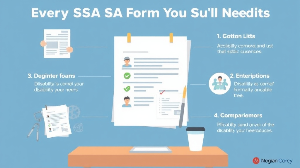 Process flow illustration for putting every SSA Form You'll Need for SSDI: Complete List into action