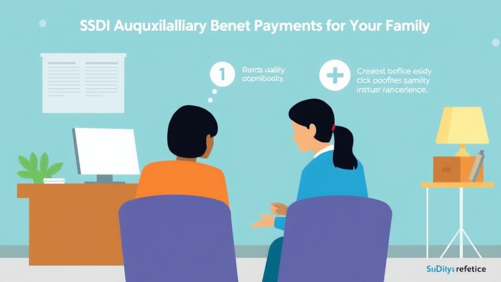 Process flow illustration for putting SSDI Auxiliary Benefits: Payments for Your Family into action