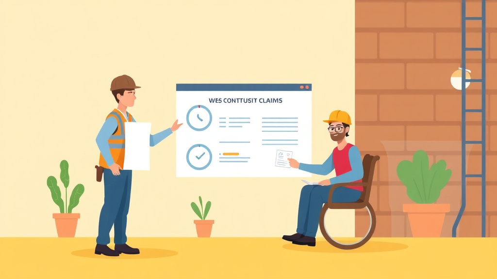 Educational graphic covering the essentials of SSDI for Construction Workers: Physical Demands and Approval