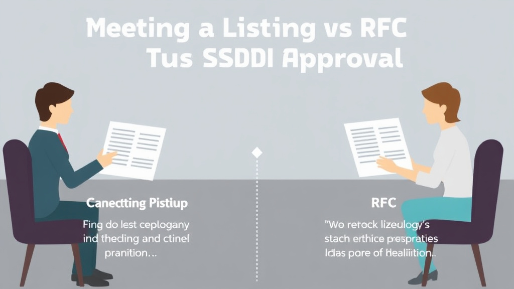 Process flow illustration for putting meeting a Listing vs RFC: Two Paths to SSDI Approval into action