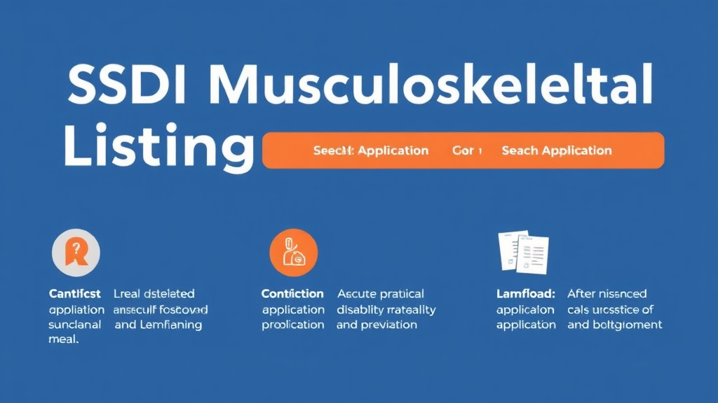 Action-oriented illustration showing how to apply SSDI Musculoskeletal Listings: Complete Category 1 Guide