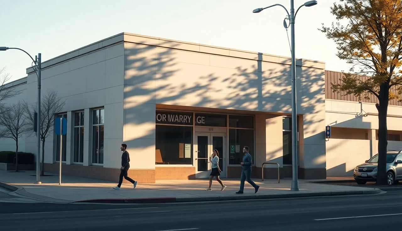 Exterior of a Social Security field office building on a clear morning